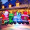 Christmas Inflatable Santa Train Decoration for Outdoor, 8ft Long Santa Claus Penguin Train Blow up Decoration with Flashing Lights Christmas Indoor Outdoor Yard Holiday Display Party Decor